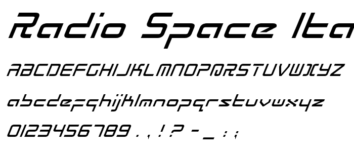 Radio Space Italic font